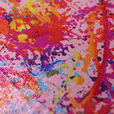 Graffiti Nylon Spandex Fabric - Rainbow Paint Splatter, Multi-Color, 58/60" Width (1 Yard)