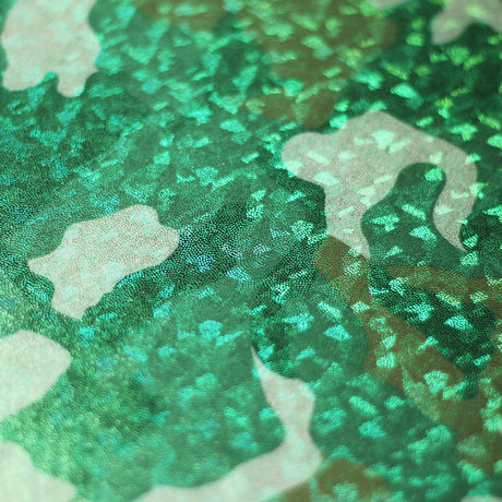 Camo Collage Polyester Spandex Fabric - Green Camouflage Print, 58/60" Width, 240 GSM (1 Yard)