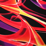 Dance Ribbons Nylon Spandex Fabric - Blue Or Red Striped Print On Black, 58-60" Width (1 Yard)
