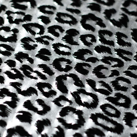 Sassy Cat Polyester Spandex Fabric - Leopard Hologram, Red/Black, Silver/Black, Gold/Black, Turquoise/Black, 58/60" Width (1 Yard)