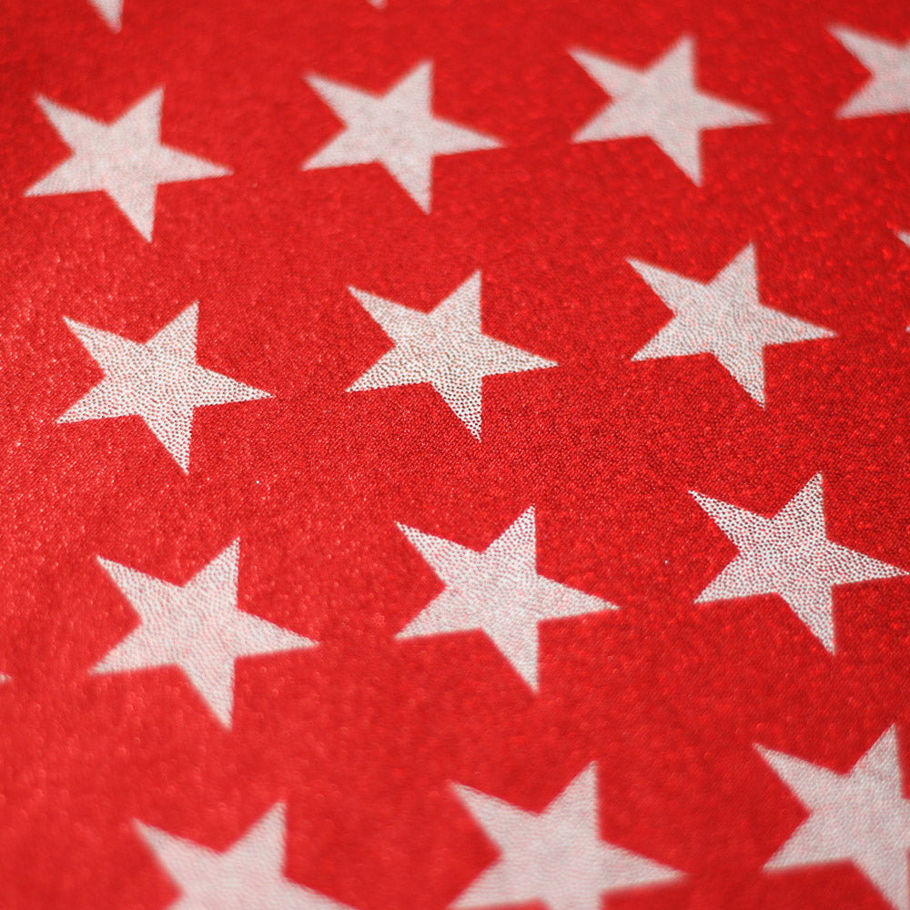 Freedom Star And Stripe Foil Polyester Spandex Fabric - Red, White, And Blue Patriotic Stars And Stripes, 58-60" Width (1 Yard)