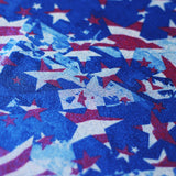 Star Spangled Polyester Spandex Fabric - American Flag Print, Red And White Stars On Blue, 58-60" Width, 240 GSM (1 Yard)