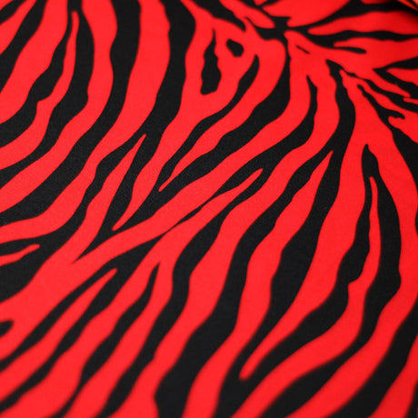 Classic Zebra Nylon Spandex Fabric - Black Zebra Animal Print, 58/60" Width (1 Yard)