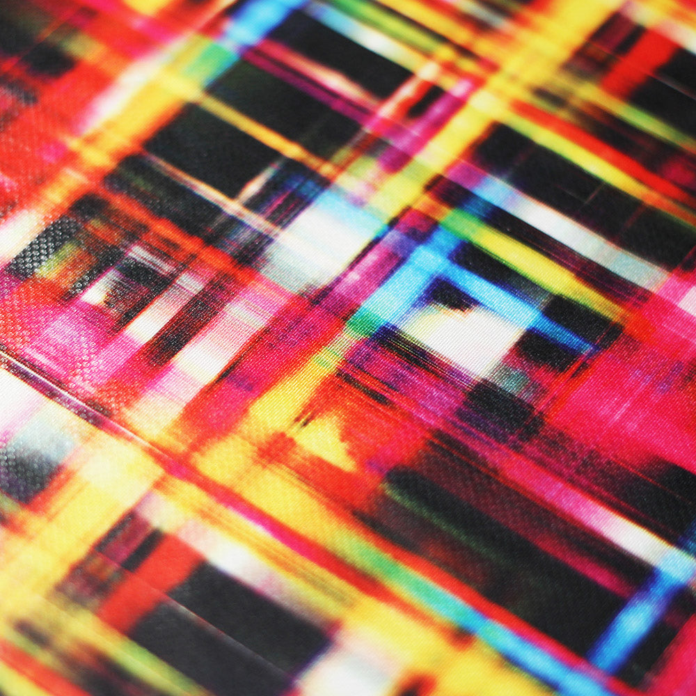 Optic Plaid Multi Polyester Spandex Fabric - Multicolor Plaid, 58/60" Width (1 Yard)