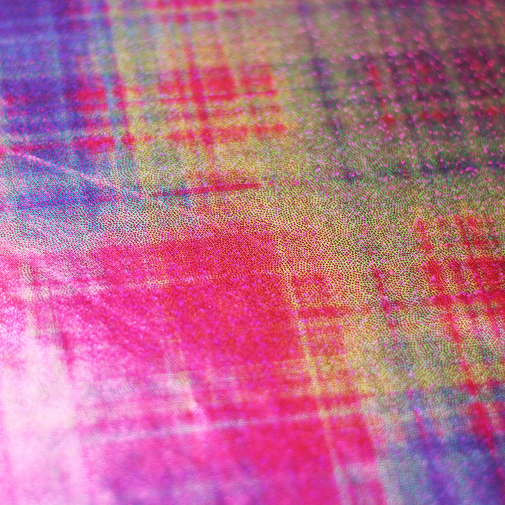Diagonal Plaid Poly Spandex Fabric - Rainbow Plaid, 58/60" Width (1 Yard)