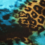 Animal Patch Polyester Spandex Fabric - Turquoise/Brown, Orange/Brown, Red/Black Animal Skin Print, 58/60" Width (1 Yard)