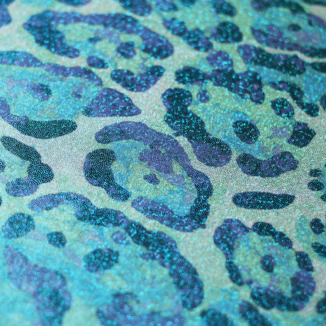 Feline Deco Polyester Spandex Fabric - Leopard Print, Pink/Orange/Turquoise, 58/60" Width (1 Yard)