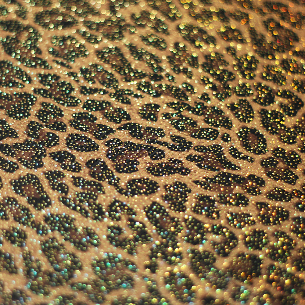 Jaguar Polyester Spandex Fabric - Brown Jaguar Skin Print, 58/60" Width (1 Yard)