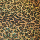 Jaguar Polyester Spandex Fabric - Brown Jaguar Skin Print, 58/60" Width (1 Yard)