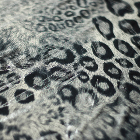 Animal Foil Polyester Spandex Fabric - Pink/Turquoise/Ivory, Jaguar Skin Print, 58/60" Width (1 Yard)