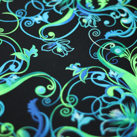 Flourish Fantasy Nylon Spandex Fabric - Multi-Color Floral Print, 58/60" Width (1 Yard)