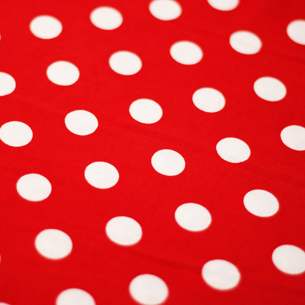 Jitterbug Poly Spandex Fabric - Black And White Or Red And White, Dots And Stripes Pattern, 58-60" Width (1 Yard)