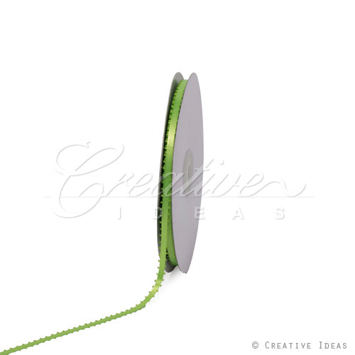 3/16" Double Face Picot Ribbon - 50 Yards (Apple Green)