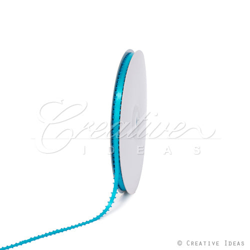 3/16" Double Face Picot Ribbon - 50 Yards (Turquoise)