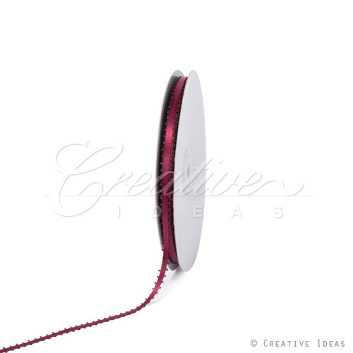 3/16" Double Face Picot Ribbon - 50 Yards (Wine)