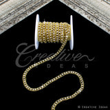 3/16" Thin Rhinestone Chain-5 Yds (Gold)