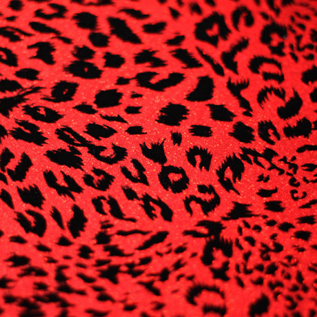 Stray Cat Nylon Spandex Fabric - Gold, Pink, Silver, Red Hologram Leopard Print, 58/60" Width (1 Yard)
