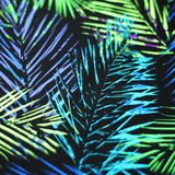Electric Tropics Nylon Spandex Fabric - Tropical Palm Leaf Print, Multi, Orange-Red, Green-Blue, Pink-Purple, 58-60" Width (1 Yard)