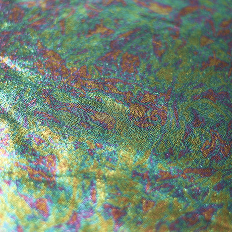 Oil Sleek Nylon Spandex Hologram Fabric - Black/Brown/Turquoise, Solid Oil Pattern, 58/60" Width (1 Yard)