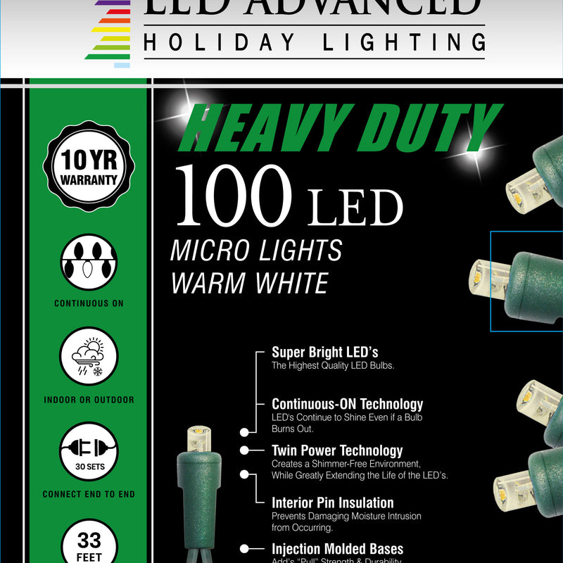 5mm Pure White 100 LED String Set