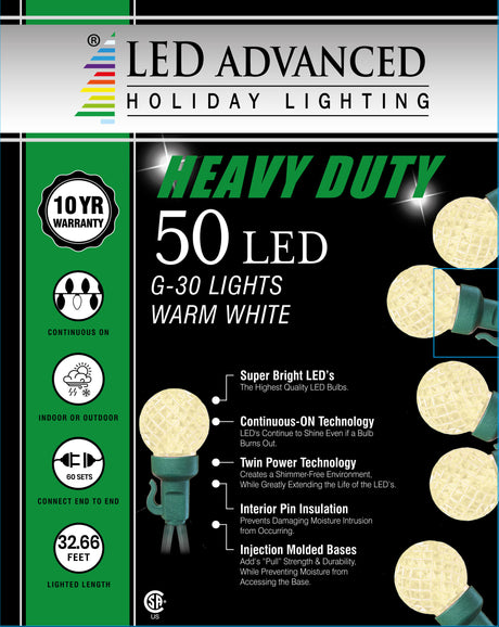 G30 Warm White 50 LED Light Set