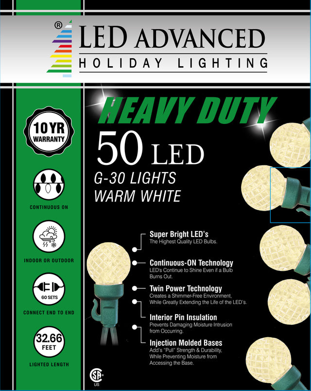 G30 Warm White 50 LED Light Set