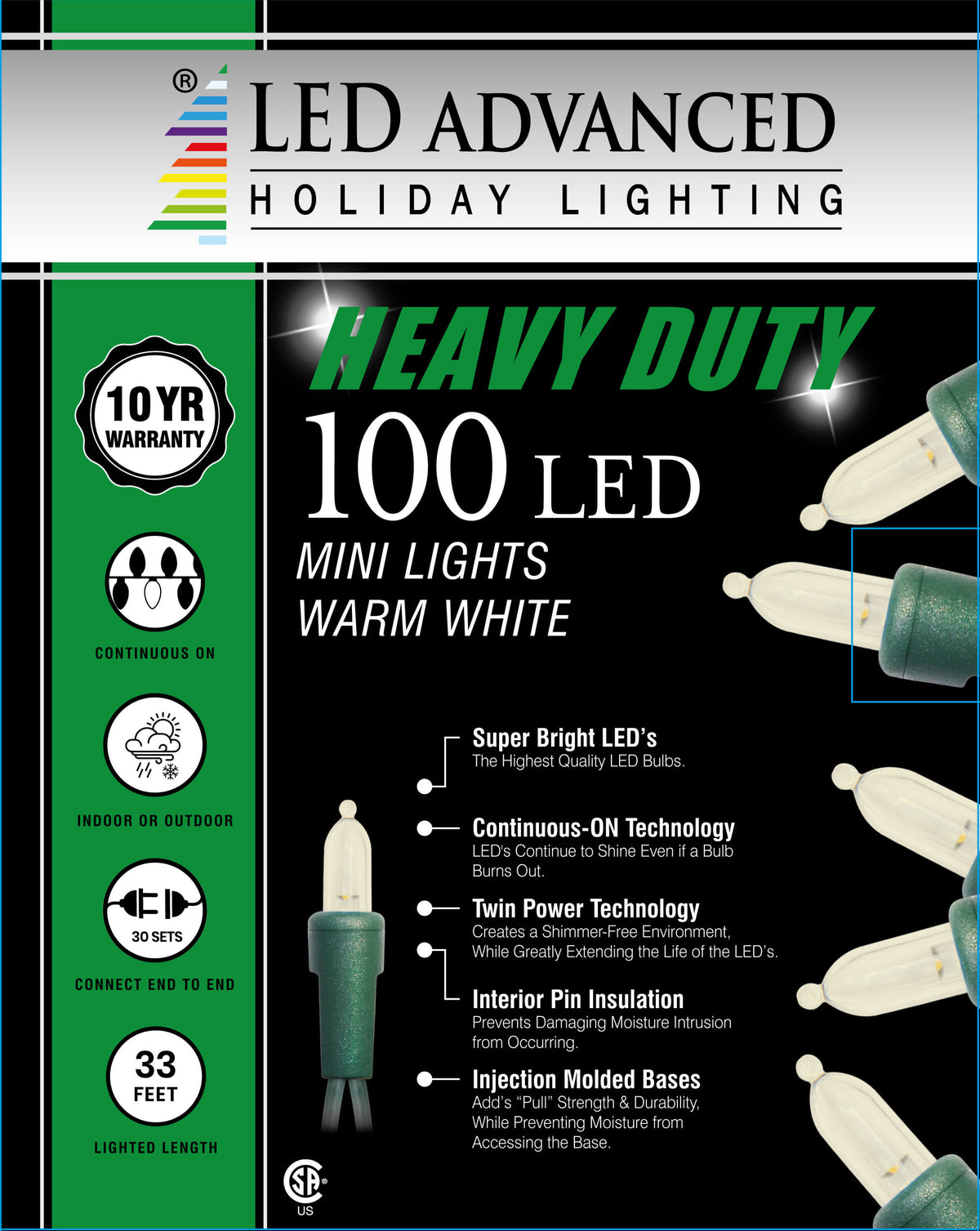 M4 Warm White 100 LED Light Set