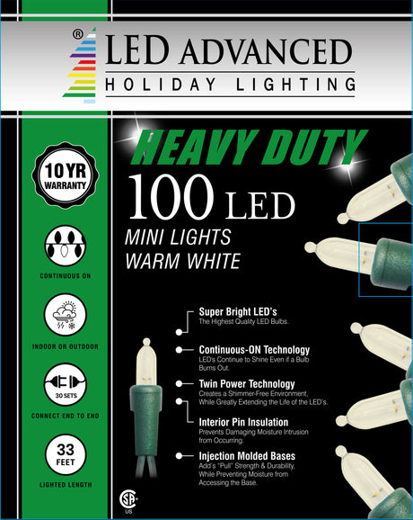 M4 Warm White 100 LED Light Set