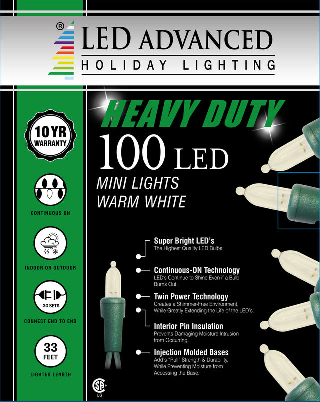 M4 Warm White 100 LED Light Set