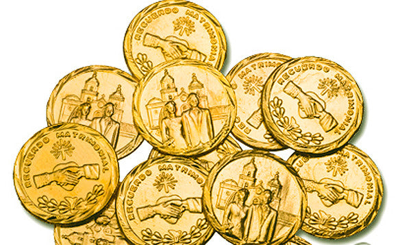 Gold Arras Wedding Coins 13 Unity Coins Set 3/4 Inch