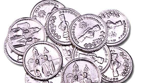 Silver Arras Wedding Coins 13 Unity Coins Set 3/4 Inch