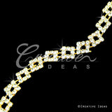 3/8" Bow Shape Rhinestone Chain-3 Yds (Gold)