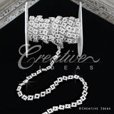 3/8" Bow Shape Rhinestone Chain-3 Yds (Silver)