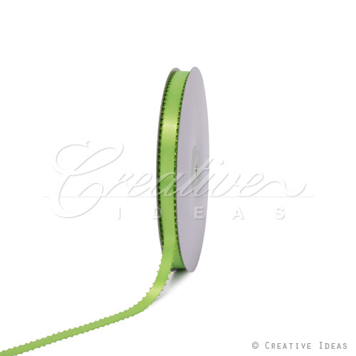 3/8" Double Face Picot Ribbon - 50 Yards (Apple Green)