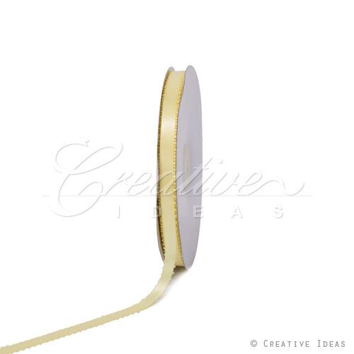 3/8" Double Face Picot Ribbon - 50 Yards (Baby Maize)