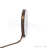 3/8" Double Face Picot Ribbon - 50 Yards (Brown)