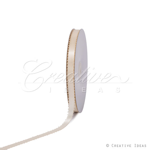 3/8" Double Face Picot Ribbon - 50 Yards (Ivory)