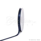 3/8" Double Face Picot Ribbon - 50 Yards (Navy Blue)