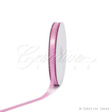 3/8" Double Face Picot Ribbon - 50 Yards (Rosy Mauve)