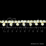 3/8" Faux Diamond Fringe Rhinestone Chain-3 Yds (Gold)
