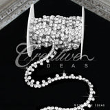 3/8" Faux Diamond Fringe Rhinestone Chain-3 Yds (Silver)