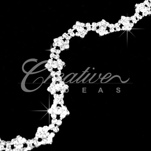 3/8" Faux Diamond Fringe Rhinestone Chain-3 Yds (Silver)