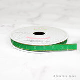 3/8" Grosgrain W/Gold Edge-10 Yds (Emerald Green/Gold)