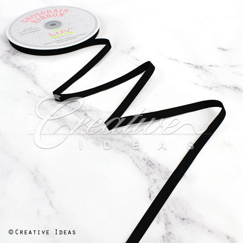 3/8" Grosgrain Ribbon - 50 Yards (Black)