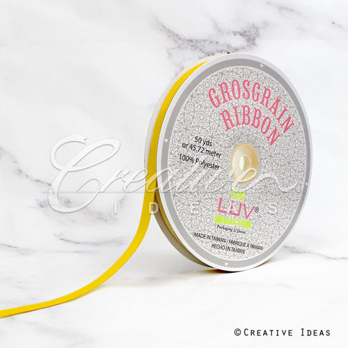 3/8" Grosgrain Ribbon - 50 Yards (Canary)