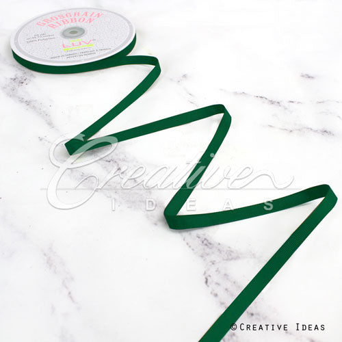 3/8" Grosgrain Ribbon - 50 Yards (Emerald Green)