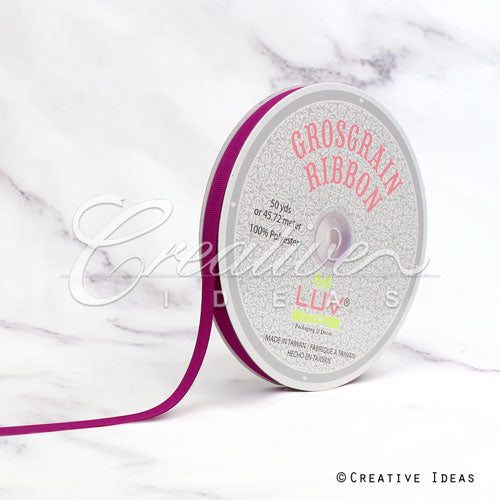 3/8" Grosgrain Ribbon - 50 Yards (Fuchsia)