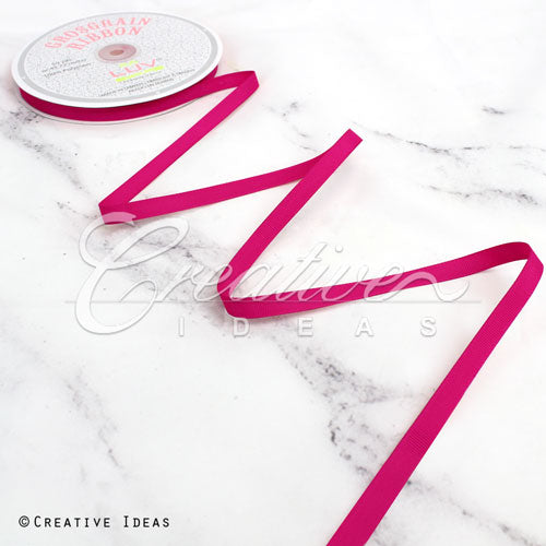 3/8" Grosgrain Ribbon - 50 Yards (Hot Pink)