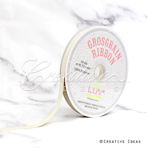 3/8" Grosgrain Ribbon - 50 Yards (Ivory)