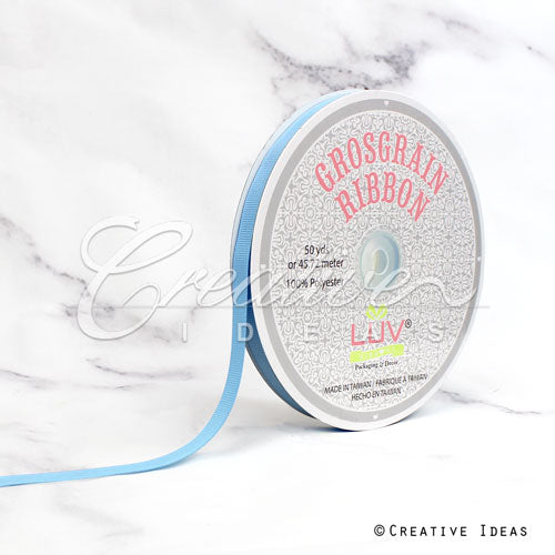 3/8" Grosgrain Ribbon - 50 Yards (Light Blue)